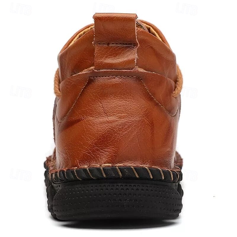 Men's Brown Leather Casual Boots with Handcrafted Stitching and Comfortable Sole for Everyday and Outdoor Wear3