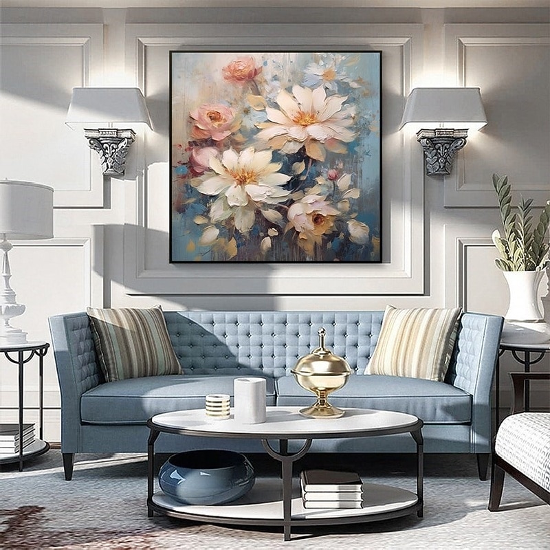 Hand painted Abstract flower Oil Painting Handmade Abstract Blossom Tree Oil Painting Blooming Colorful Tree On Canvas handmade Plant Floral painting Artwork painting Landscape Bohemian Wall Decor3