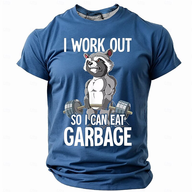 Men's Animal Funny T Shirt Short Sleeve T shirt 3D Print Crew Neck Shirt Retro Vintage Casual Street Style Street Sports Outdoor Casual Black Blue Khaki Spring & Summer Clothing Apparel S M L XL 2XL4