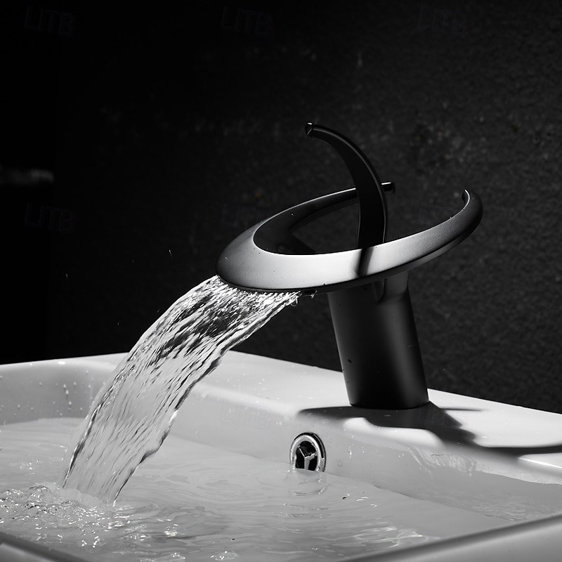 Bathroom Sink Faucet - Classic / Waterfall Electroplated Mount Outside Single Handle One HoleBath Taps3