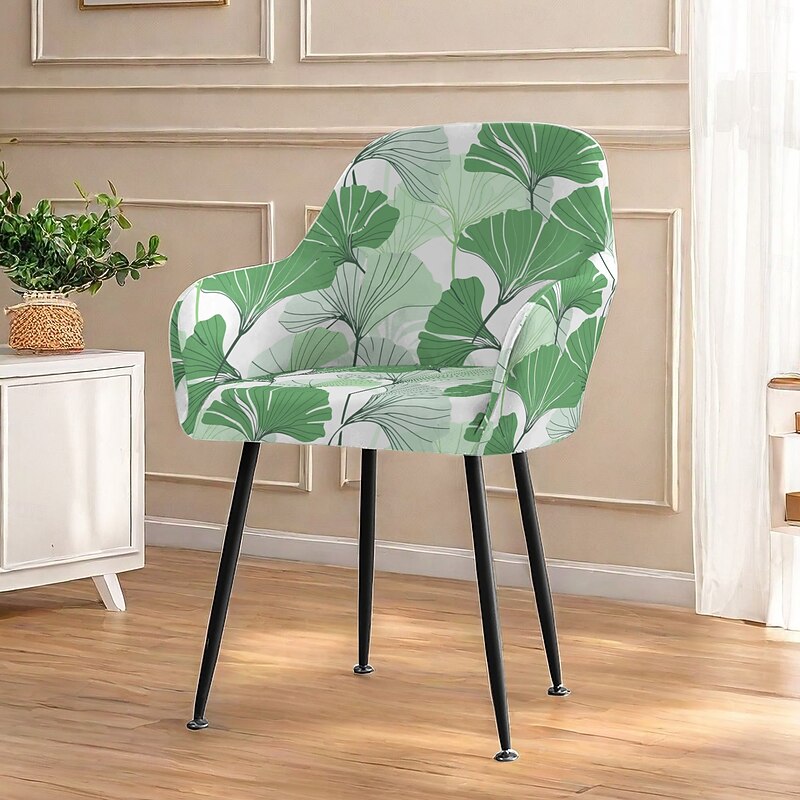 Stretch Floral Dining Chair Cover ElasticHigh Back Dining Chair Cover with Floral Pattern Easy to Fit and Remove Protects Against Spills and Stains Machine Washable Ideal for Home Decor