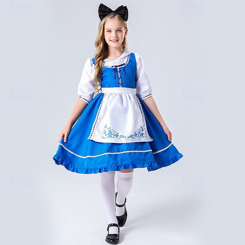 Alice in Wonderland Alice Dress Halloween Group Family Costumes Kids Adults' Women's Girls' Party Halloween Carnival Easy Carnival Costume4