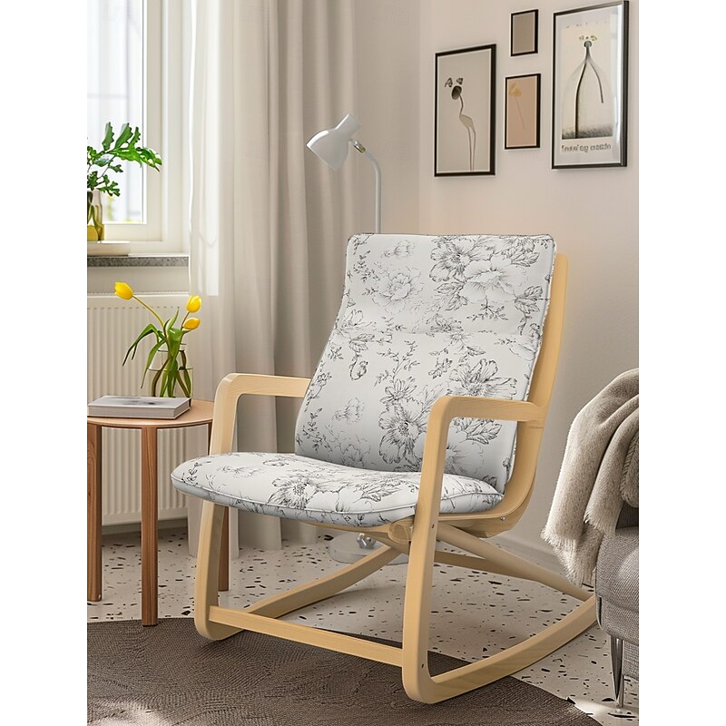 Chair Cushion Cover 100% Cotton without Pillow Floral Quilted Slipcovers POcover LITB PRIME cover 6