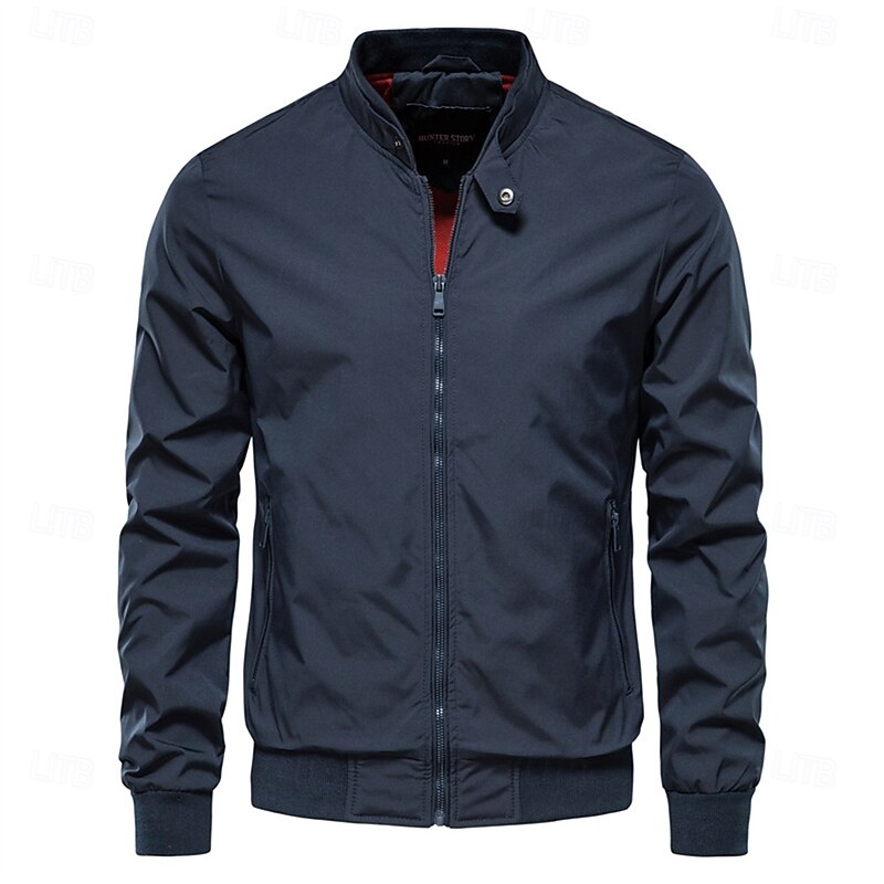 Men's Lightweight Jacket Windbreaker Sport Jacket Casual Daily Spring &  Fall Casual Regular Black Green Dark Blue Beige Jacket