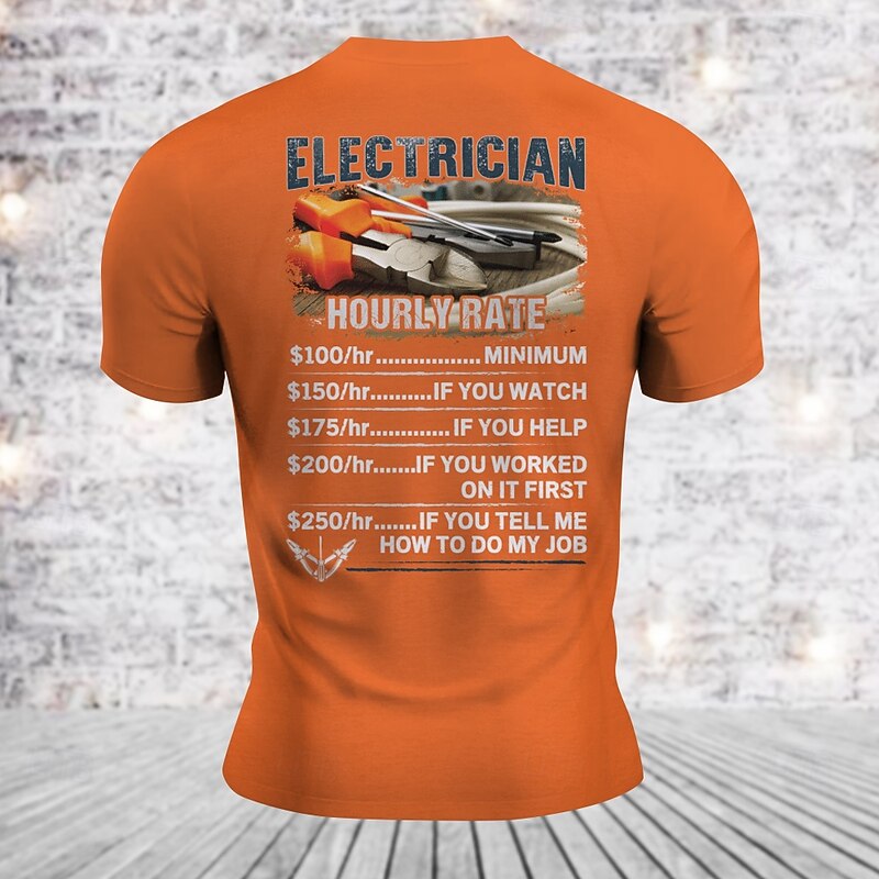 Men's Funny Slang T Shirt Short Sleeve T shirt 3D Print Crew Neck Shirt Retro Vintage Casual Street Style Street Sports Outdoor Casual Yellow Orange Spring & Summer Clothing Apparel S M L XL 2XL 3XL