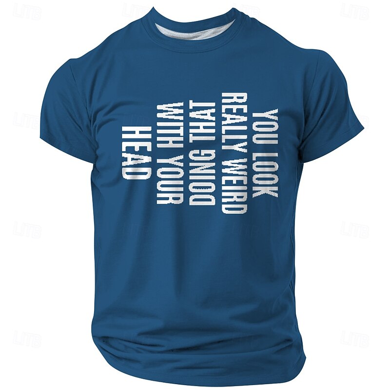 Men's Funny Slang T Shirt Short Sleeve T shirt 3D Print Crew Neck Shirt Daily Athleisure Street Sports Outdoor Red Blue Green Summer Spring Clothing Apparel S M L XL XXL XXXL3