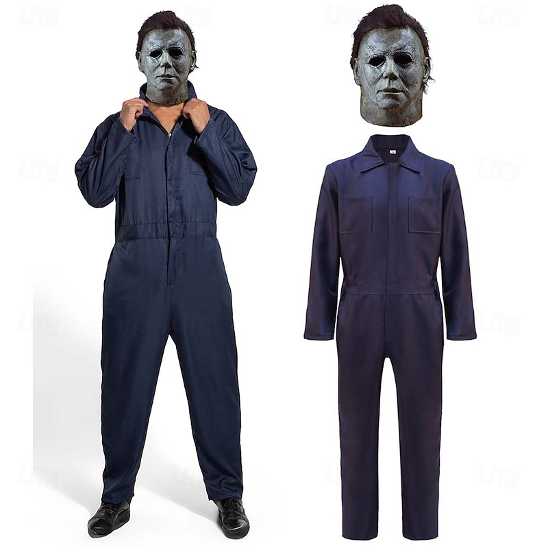 Halloween Michael Myers Costume Killer Mask Jumpsuit Group Family Costumes for Dad and Son Kids Adults' Men's Boys Scary Costume Performance Party Halloween Carnival Easy Halloween Costumes2