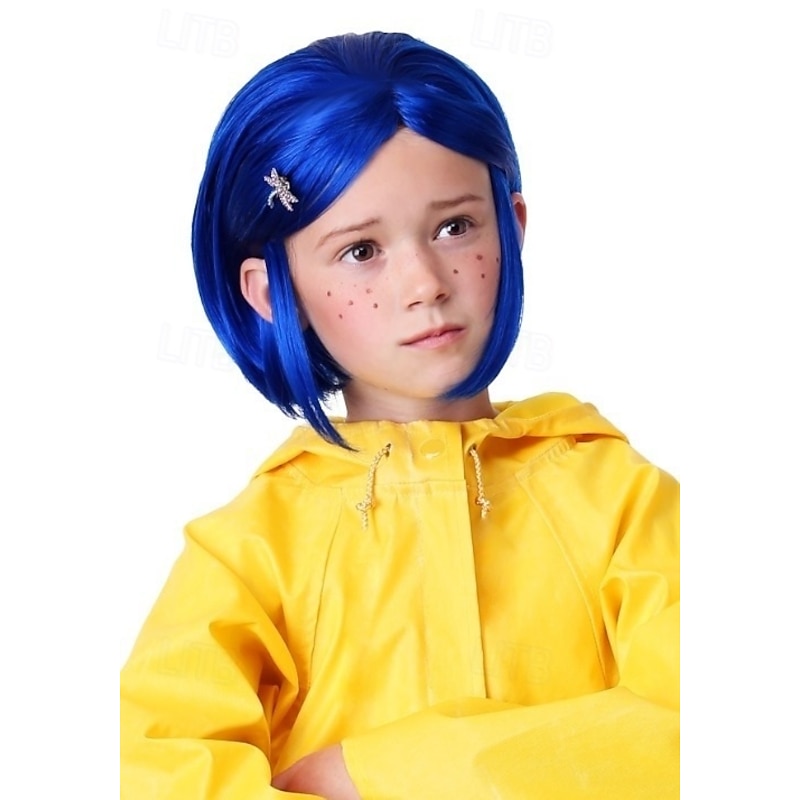 Coraline Blue Costume Wig for Girls Halloween Cosplay Party Wigs