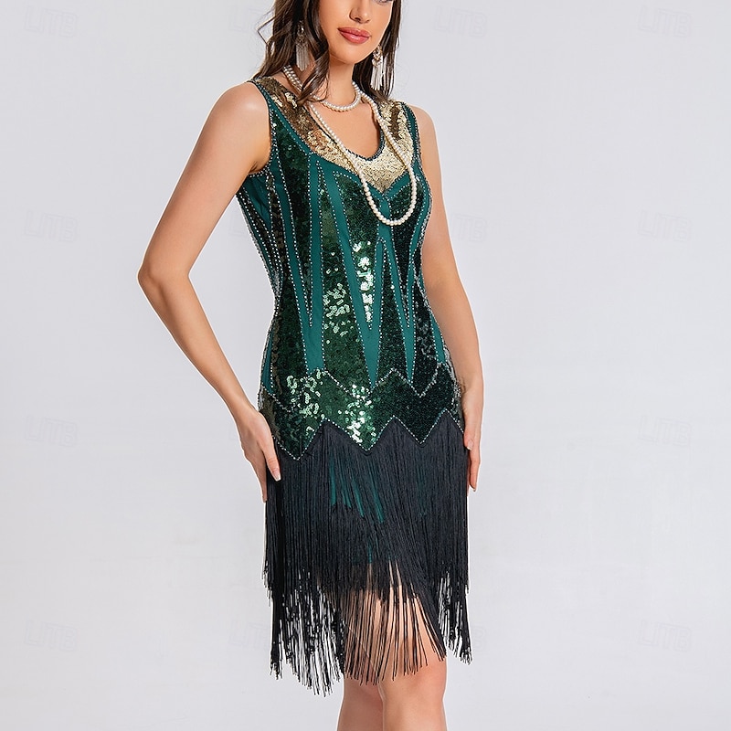 Latin Dance Dress Glitter Tassel Splicing Women's Performance Training Sleeveless High Polyester4