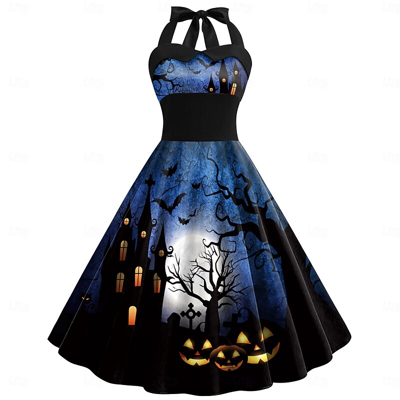 Pumpkin Halloween Dress Swing Dress Sexy Costume Adults' Women's Carnival Masquerade Party / Evening Dailywear Easy Halloween Costumes Dress Up