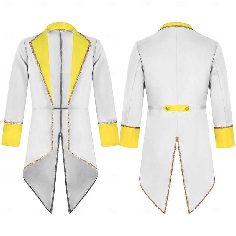 Vintage Punk & Gothic 18th Century Coat Cosplay Costume Tuxedo Vampire Gentleman Embroidered Fancy Dress Men's Halloween Carnival Masquerade Performance Renaissance Fair LARP Adults' Tuxedo All4