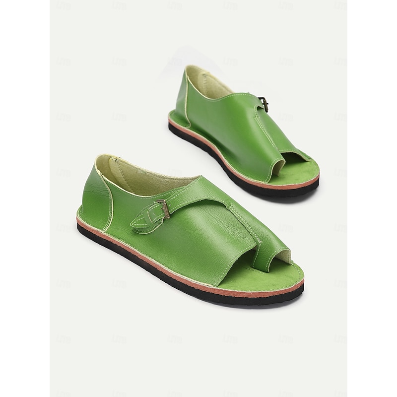 Women's Leather Roman Sandals - Comfortable Casual Summer Footwear with Non-Slip Sole for Beach, Travel, and Everyday Wear3