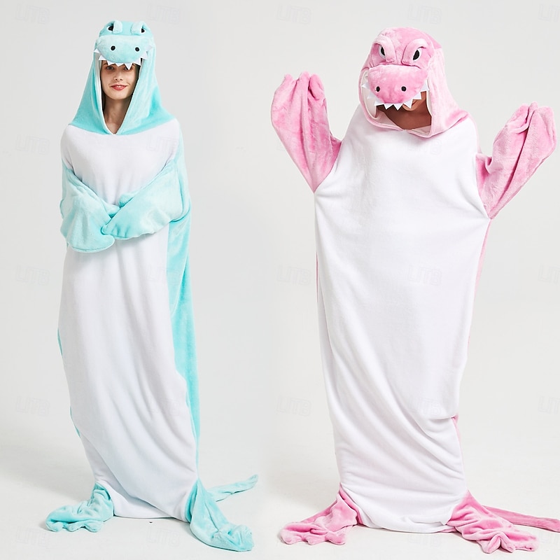 Couples Dinosaur Crocodile Costume Kigurumi Pajamas Halloween Group Couples Costumes Adults' Unisex Funny Costume Party Home Halloween Carnival Easy Halloween Costumes3