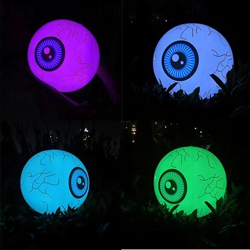1pc 40cm Halloween Inflatable Eyeball Balloon Light with Remote Control, LED Flashing Balloon 16 Adjustable Colors for Indoor and Outdoor Swimming Pool Halloween Eerie Atmosphere Decoration Light3