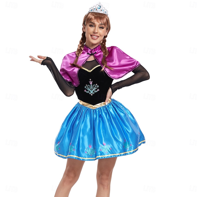 Frozen Fairy Tale Princess Anna Dress Costume Sexy Costume Dress Up Movie Cosplay for Women's Adults Halloween Carnival Masquerade Party / Evening Bachelorette Party