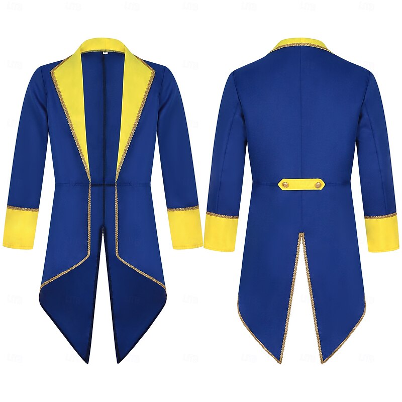 Vintage Punk & Gothic 18th Century Coat Cosplay Costume Tuxedo Vampire Gentleman Embroidered Fancy Dress Men's Halloween Carnival Masquerade Performance Renaissance Fair LARP Adults' Tuxedo All3