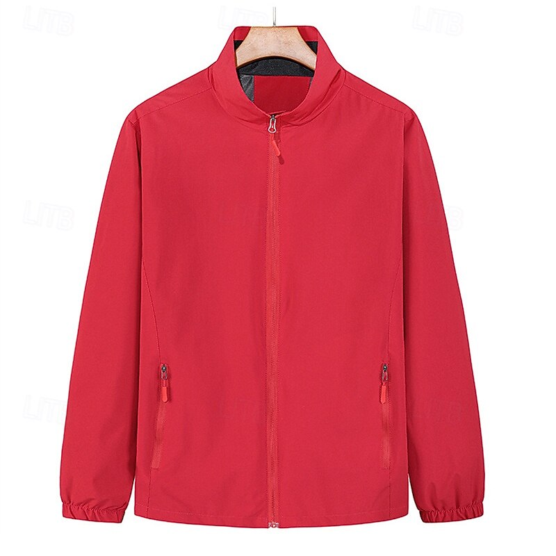 Men's Softshell Jacket Hiking Jacket Outdoor Windproof Quick Dry Lightweight Jacket Full Zip Traveling Black Red Navy Blue Royal Blue Orange4