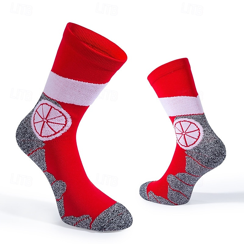 Men's 2 Pairs Multi Packs Socks Running Socks Casual Socks Yellow Red Color Color Block Sports & Outdoor Daily Vacation Basic Medium Spring Fall Fashion Casual3