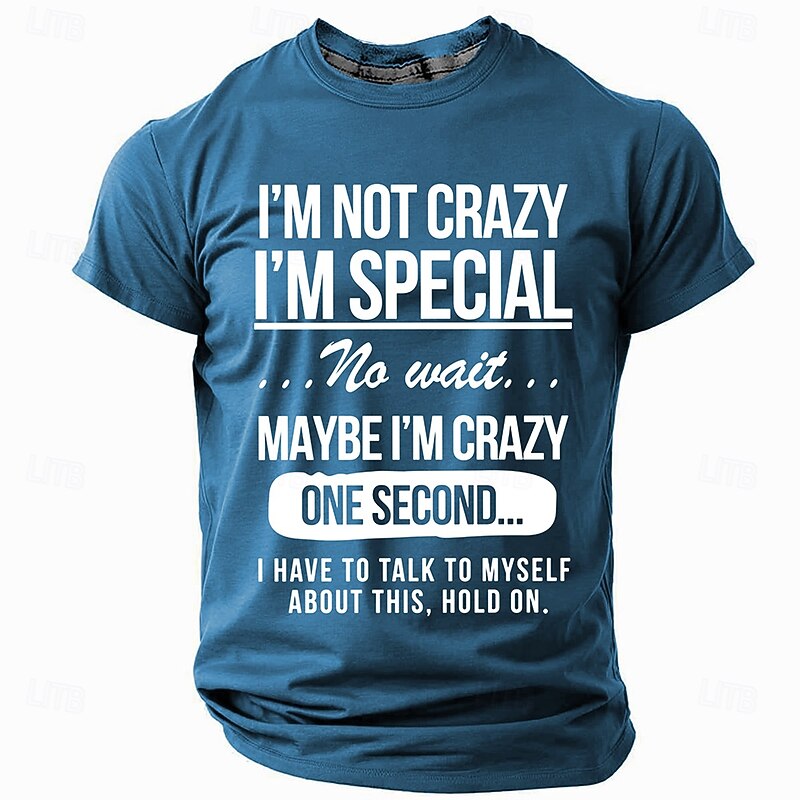 Men's Funny Slang T Shirt Short Sleeve T shirt 3D Print Crew Neck Shirt Fashion Athleisure Street Black Dark Green Dark Blue Summer Spring Clothing Apparel S M L XL XXL XXXL