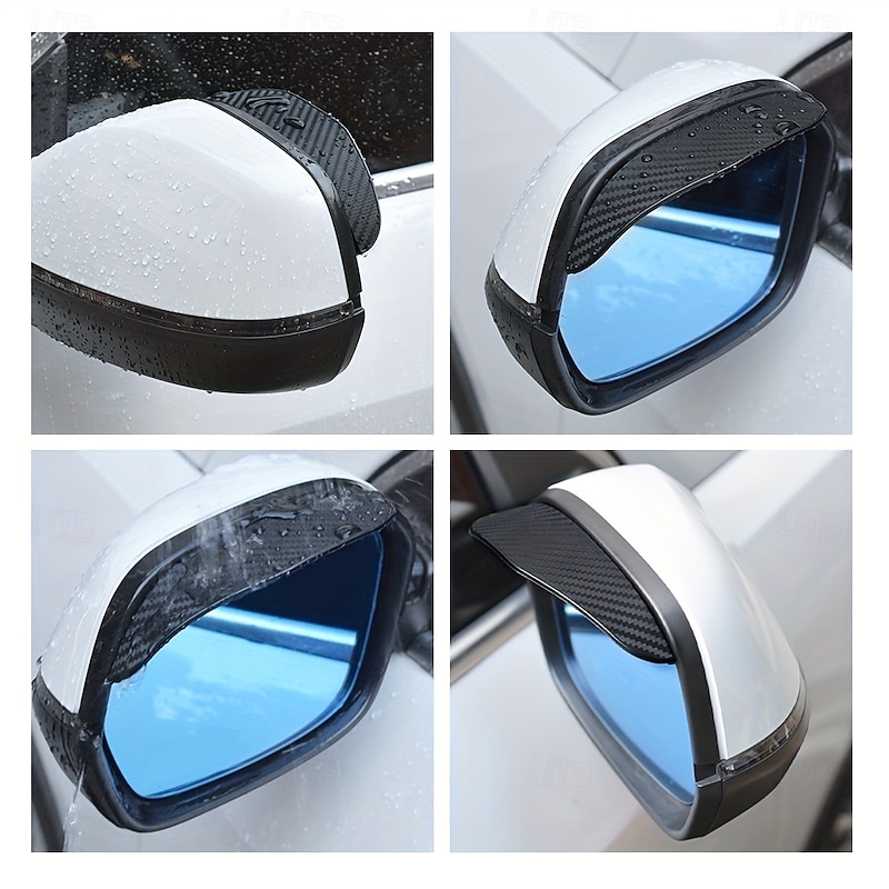 Car Rearview Mirror Visor Rainproof Cover Eyebrow Shaped Universally Suitable Rearview Mirror Sun Visor for Most Cars Trucks And SUV 2pcs2