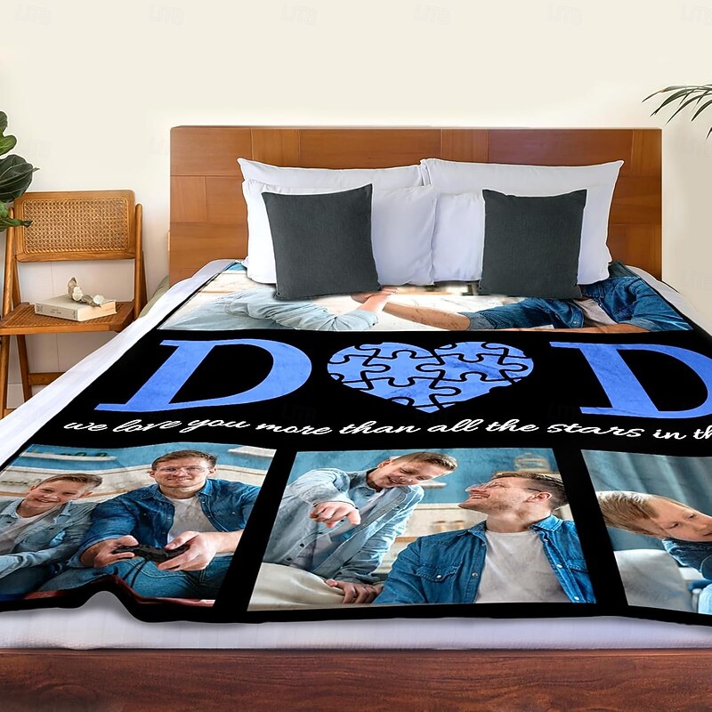 Customized Blanket Personalized Gifts Dads Warm Embrace  The Ultimate Blanket for Comforting Moments with Your Hero3
