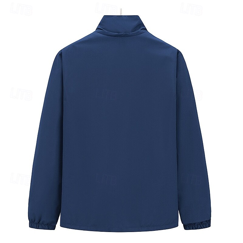 Men's Softshell Jacket Hiking Jacket Outdoor Windproof Quick Dry Lightweight Jacket Full Zip Traveling Black Red Navy Blue Royal Blue Orange3