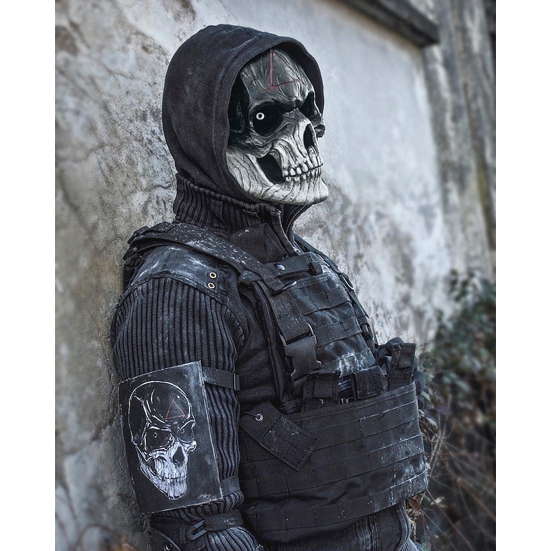 Skull Halloween Mask Halloween Props Call Of Duty Horror Scary Costume Halloween Adults' Men's Women's Halloween Carnival Mardi Gras Easy Halloween Costumes Dress Up4