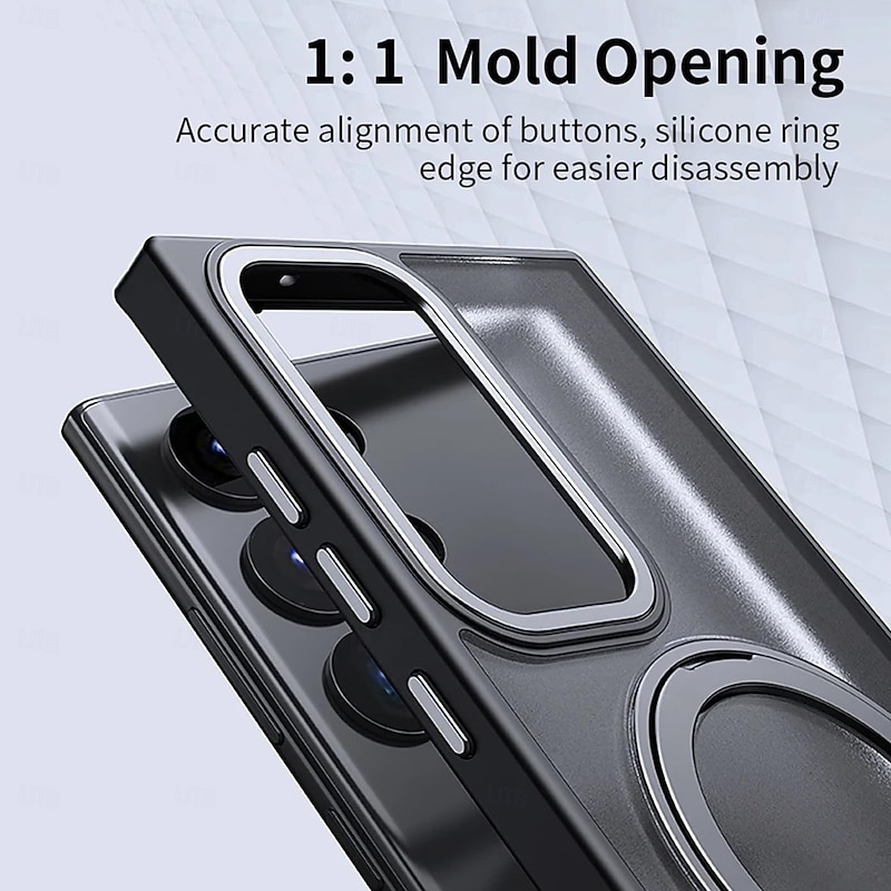 Phone Case For Samsung Galaxy S25 S24 S23 Ultra Plus Magnetic Adsorption With Magsafe with Stand Holder Magnetic Full Body Protective TPU3