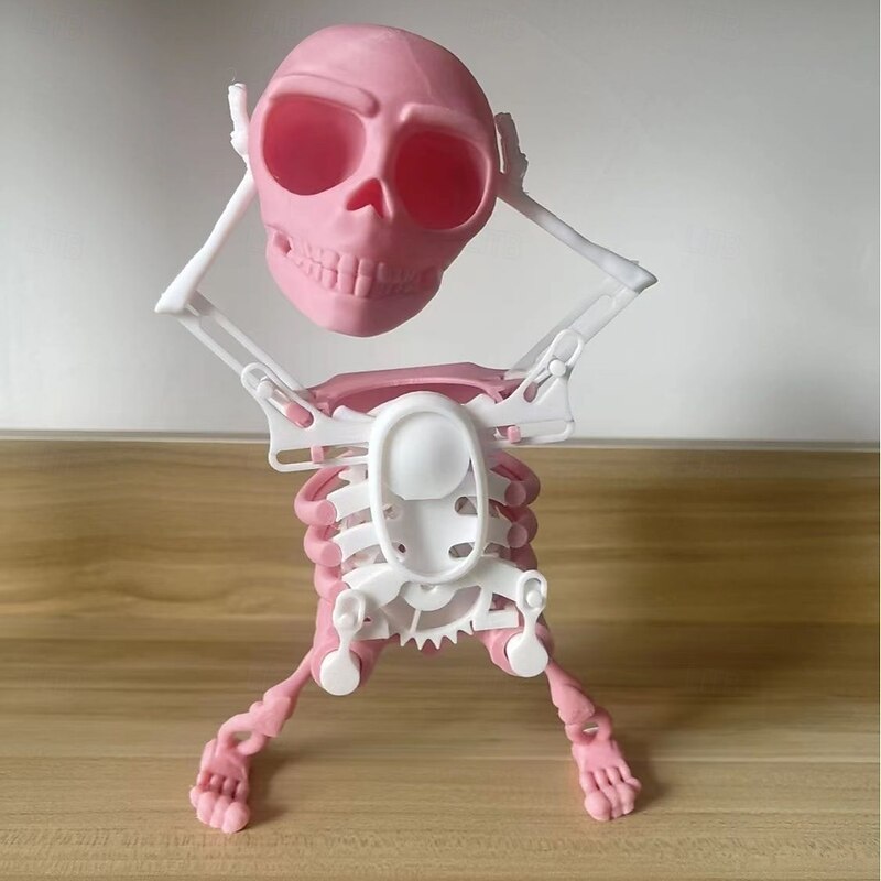 1pc DIY Assembly 3D Printing Dancing Skull Dancing Skull Funny Toy Halloween Gift Collectible Creative Toy