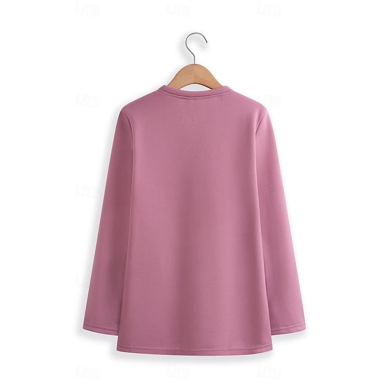 Women's Pajamas Set Fleece Lined 2 Pieces Sweatshirt Tracksuits Loungewear Set Pyjamas Fleece Fluffy Long Sleeve Top and Pant Text Print Comfort Casual Home Wear Drawstring Solid Cozy Winter3