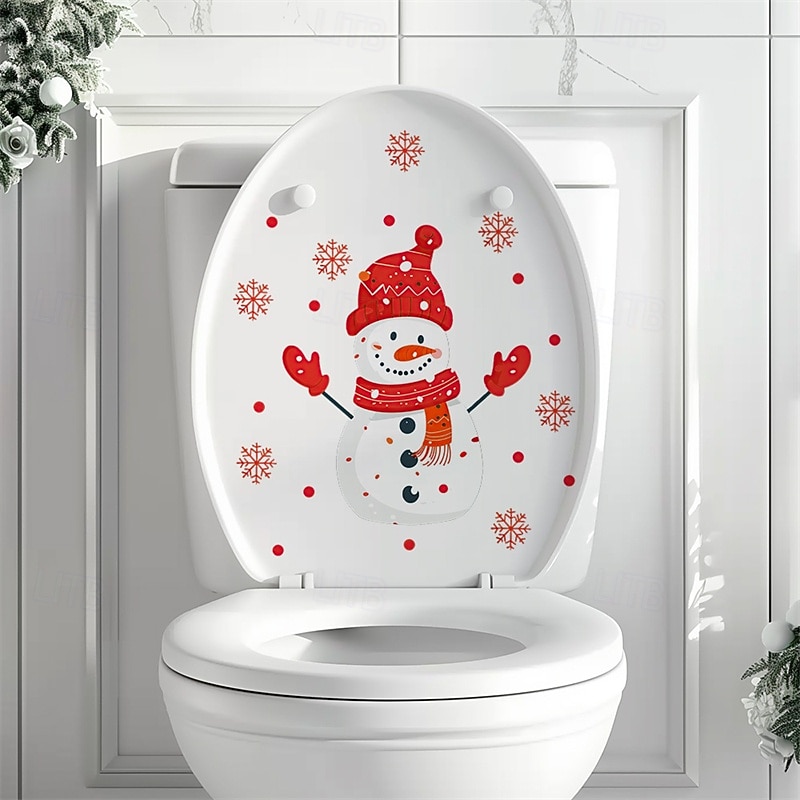 1PC Christmas English Slogan Santa Claus Elk Snowman Penguin Christmas Tree Wreath Bedroom Bathroom Toilet Decoration Wall Stickers4