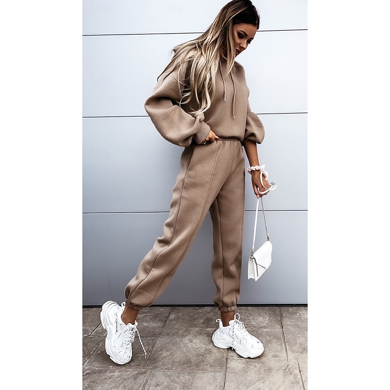 Comfry Hoodies Women's Tunic Work Gym Sports Daily Long Sleeve Brown Spring Fall3