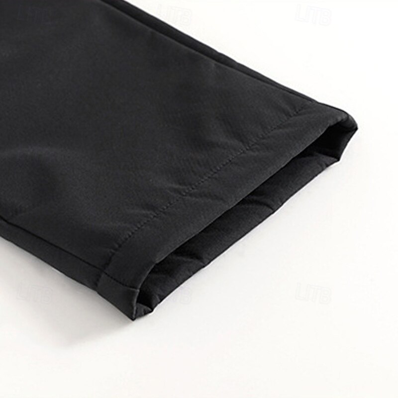 Men's Fleece Pants Winter Pants Trousers Casual Pants Pocket Drawstring Elastic Waist Plain Comfort Warm Sports Outdoor Daily Fashion Casual Black Dark Blue Micro-elastic4