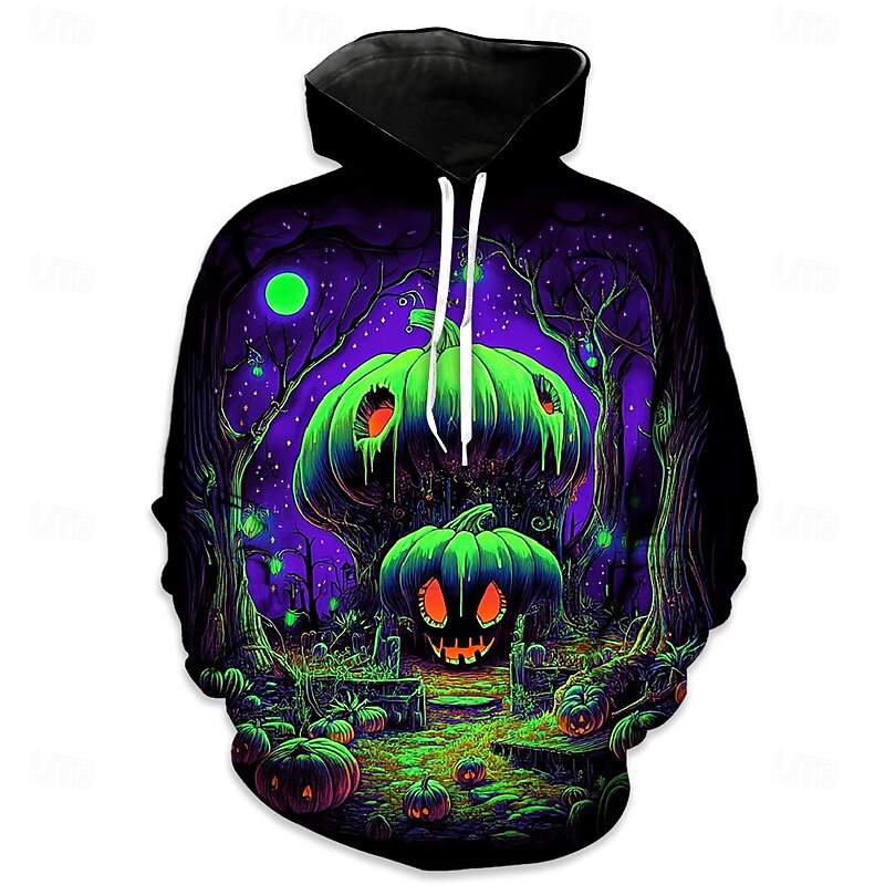 Skull Skeleton Hoodie Pullover Halloween 3D Graphic For Couple's Men's Women's Adults' Halloween Carnival Masquerade 3D Print Party Casual Daily2