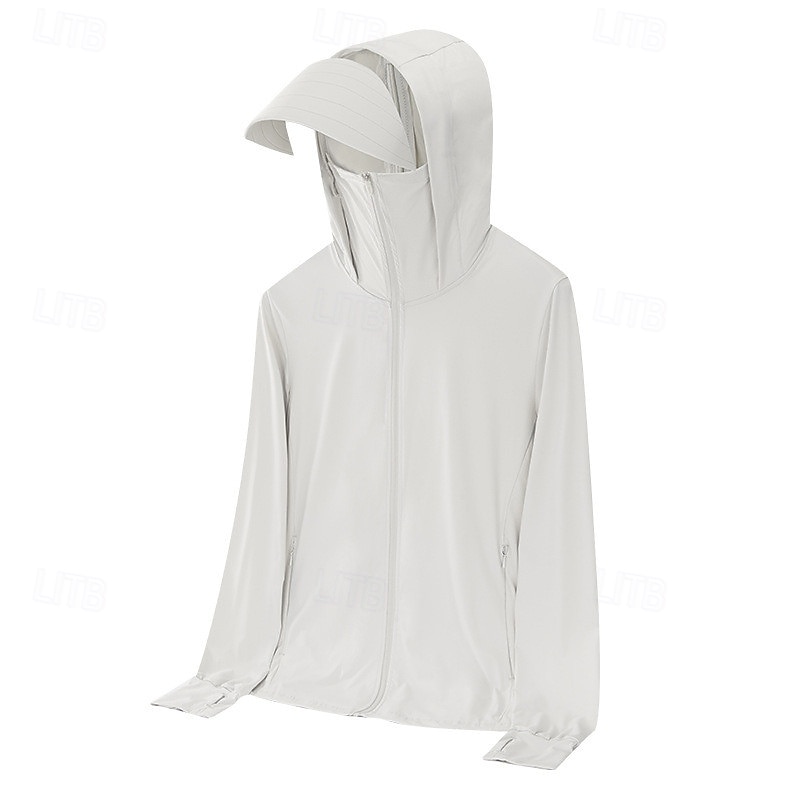 Men's Hiking Jacket Outdoor Sun Protection UPF50+ Front Zipper Lightweight Jacket Full Zip Fishing Camping / Hiking / Caving White Army Green Blue Light Grey Khaki2