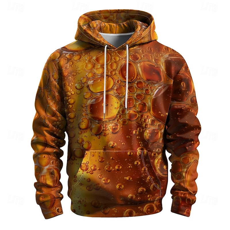 Men's Graphic Oktoberfest Beer Hoodie Hoodies Sweatshirt Vacation Daily Long Sleeve Hooded Vacation Sports Outdoor Going out Yellow Printing Winter Spring &  Fall Designer2