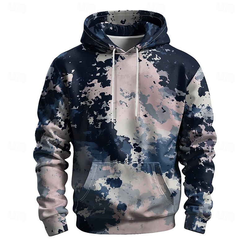 Men's Graphic Shading Hoodie Hoodies Sweatshirt Vacation Daily Long Sleeve Hooded Vacation Sports Outdoor Going out Gray Printing Winter Spring &  Fall Designer2