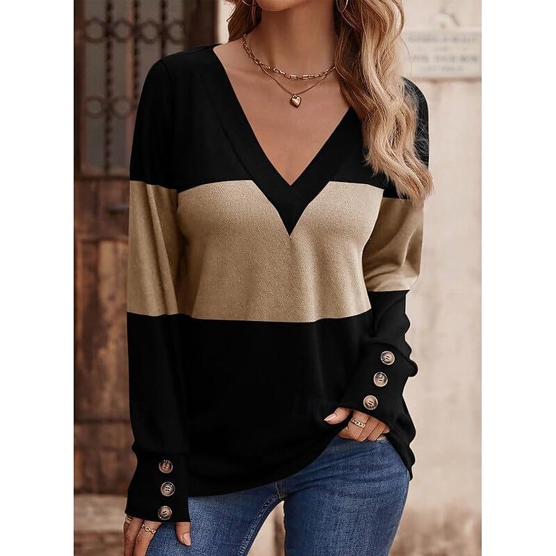 Women's Blouse Vintage Casual Long Sleeve Crew Neck Work Daily Black Pink Camel Light Blue Spring Fall Winter
