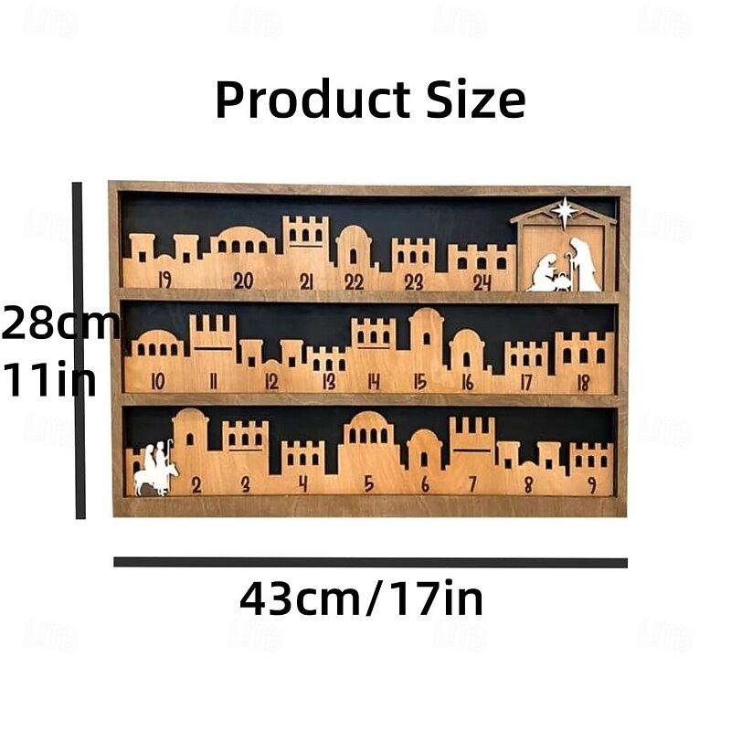 Nativity Advent Calendar, Wooden Advent Calendar, Christmas Vacation Advent Calendar 2025, Christian Holiday Decor, Christmas Countdown, Christ Centered Christmas2