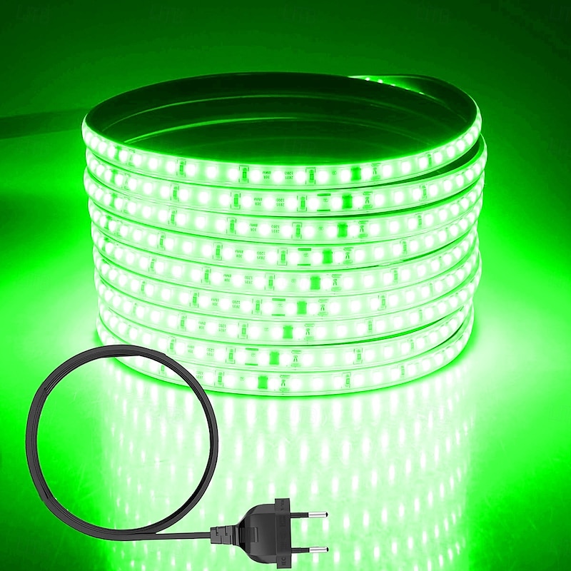 Outdoor Waterproof LED Light Strip Flexible Ribbon Rope Tape Light, 120 LEDs/M with EU, UK, AU Plug No Driver Needed, Multiple Colors Perfect for Indoor and Outdoor Use AC 220~240V 1pc for Halloween4