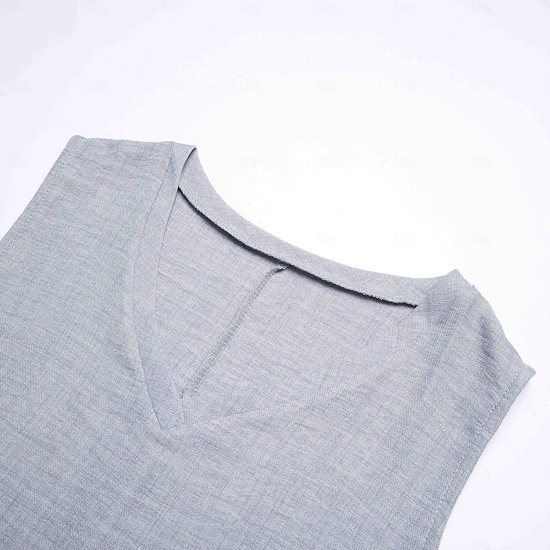 Women's Pink Blue khaki Summer Spring Maxi long Dress Maxi Dress Cotton Linen Dresses Casual Dress Sundress Basic Modern Daily Weekend Loose Fit Plain V Neck 6