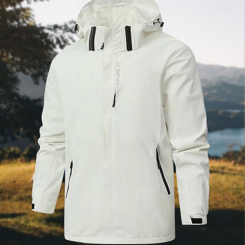 Men's Softshell Jacket Hiking Jacket Outdoor Windproof Water Resistant Hoodie Windbreaker Jacket Camping / Hiking / Caving Traveling Black White Dark Blue Grey