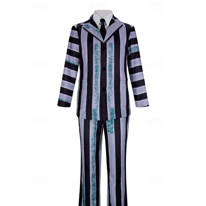 Beetlejuice 2023 Horror Movie Beetlejuice Outfits Suits & Blazers Cosplay Movie Cosplay for Men's Adults' Carnival Performance Party3