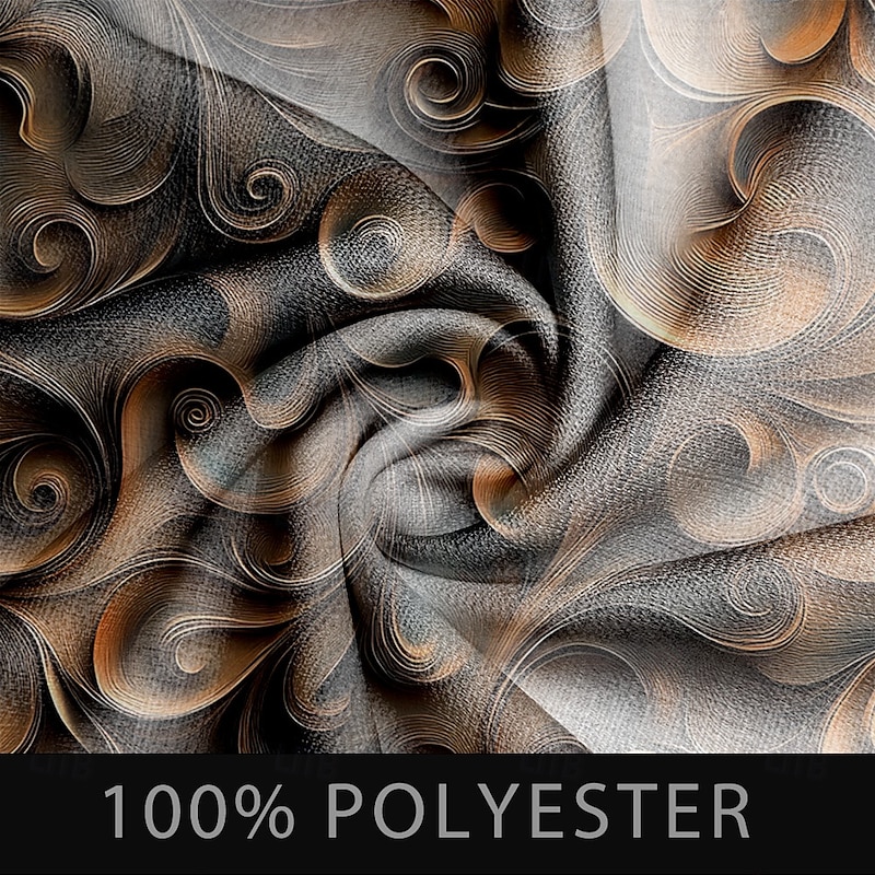 Men's 3D Print Geometric Pattern Dress Shirt Button Up Shirt Long Sleeve Casual Vacation Daily Summer Spring & Fall Grandad Collar Band Collar 3D Print Dark Brown3