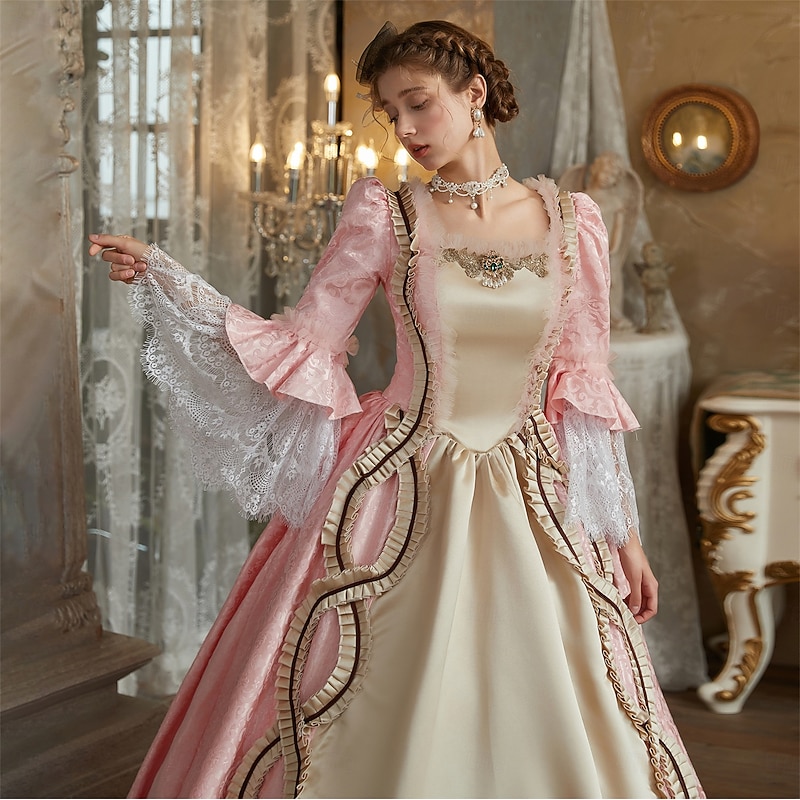 Rococo Victorian Vintage Inspired Dress Party Costume Prom Dress Princess Shakespeare Solid Color Ball Gown Fancy Dress Women's Halloween Carnival Valentine's Day Party Evening Party Masquerade3