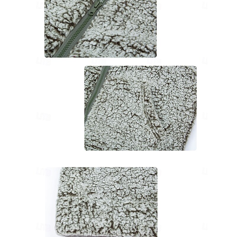 Women's Fleece Jacket Fleece Vest Teddy Coat Warm Breathable Zipper Pocket Fleece Lined Casual Plain Vacation Street Daily Wear Going out Zipper Regular Stand Collar Regular Fit Sleeveless Outerwear3