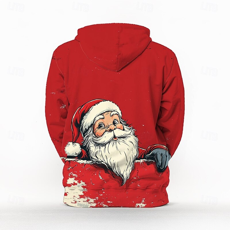 Christmas Santa Claus Hoodie Funny Christmas Hoodie 3D Christmas Front Pocket Graphic For Couple's Men's Women's Adults' Masquerade 3D Print Party Casual Daily4