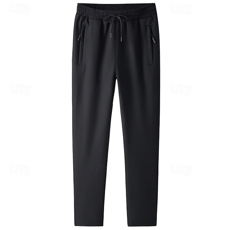 Men's Fleece Pants Sweatpants Joggers Trousers Casual Pants Drawstring Elastic Waist Plain Comfort Warm Full Length Outdoor Casual Daily Sports Fashion Black Green4