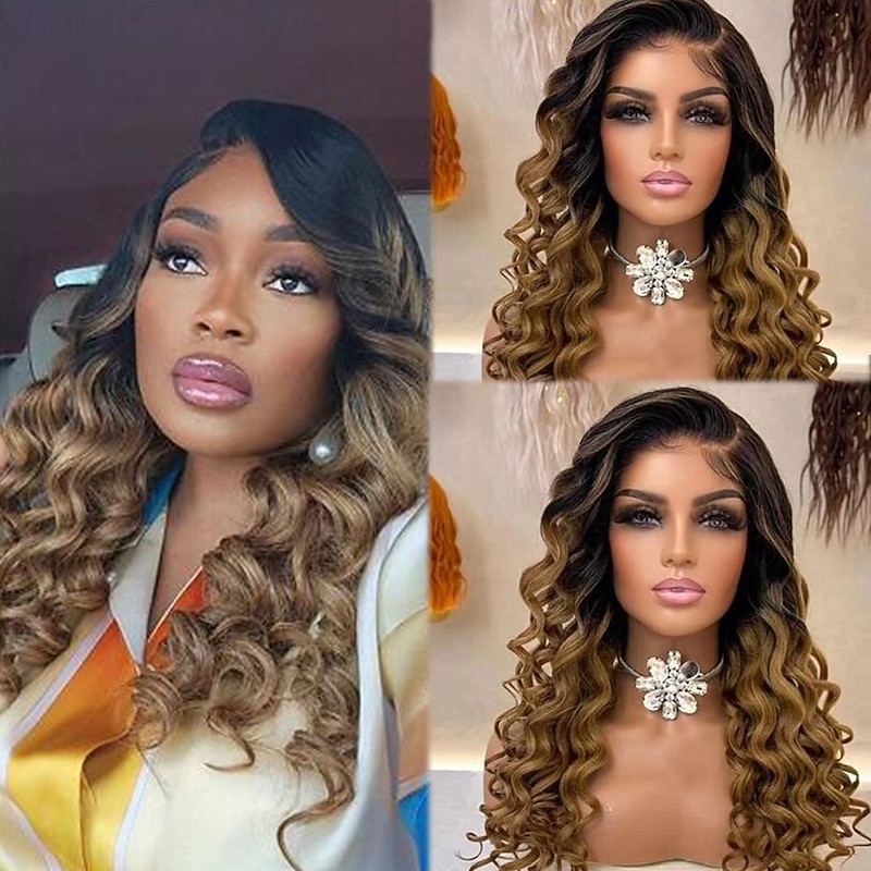 Remy Human Hair 13x4 Lace Front Wig Free Part Brazilian Hair Loose Wave Loose Deep Wave Multi-color Wig 130% 150% Density with Baby Hair Ombre Hair Glueless Pre-Plucked For Women Long Human Hair Lace4