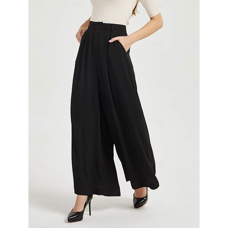 Women's High Waist Casual Wide Leg Long Palazzo Pants3